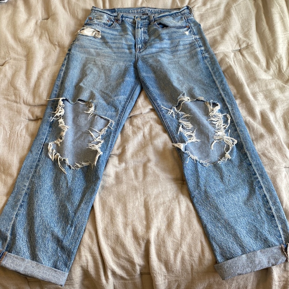 American eagle highest rise baggy straight jeans